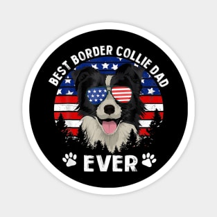 Best Border Collie Dad Ever US Flag 4th Of July Magnet